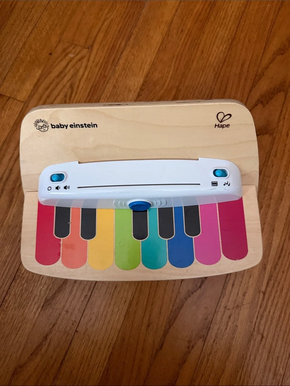 Baby Einstein x Hape Rainbow Wooden Piano Toy - White & Multicolor